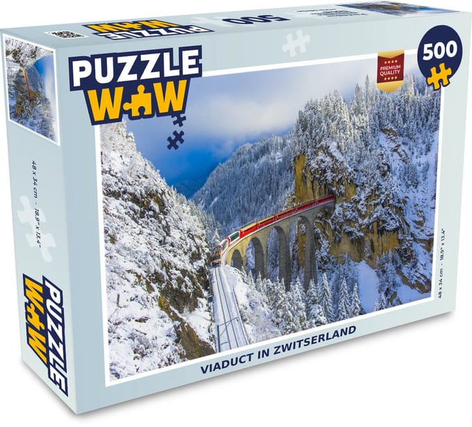 Puzzel Viaduct in Zwitserland - Legpuzzel - Puzzel 500 stukjes