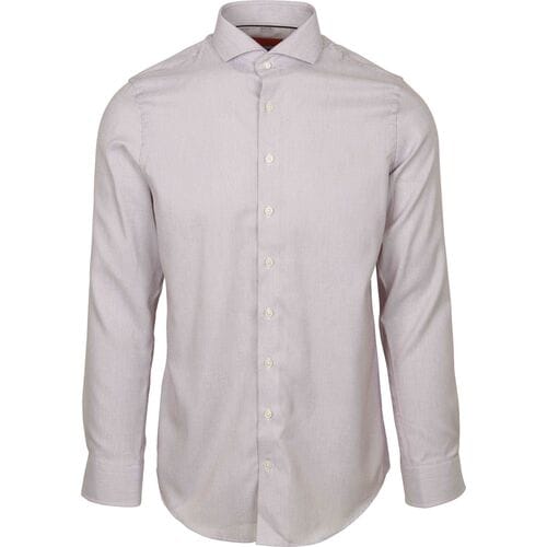 Suitable Overhemd Jacquard Luxe Rood - Maat 40 - Heren - Casual Shirt