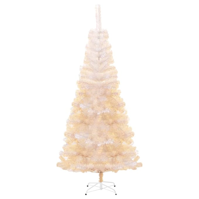 vidaXL - Kunstkerstboom - met - iriserende - uiteinden - 240 - cm - PVC - wit