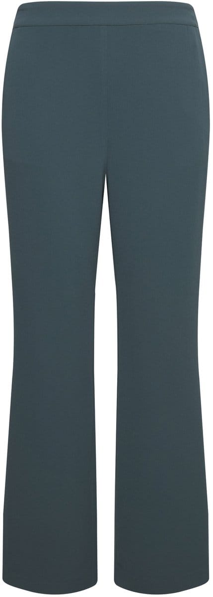Ulla Popken - Dames - Pantalon wijde rechte pijp elastische tailleband - Diepgroen - Maat 42