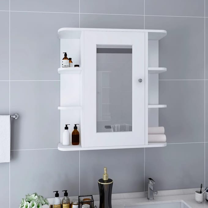 vidaXL - Badkamerspiegelkast - 66x17x63 - cm - MDF - wit