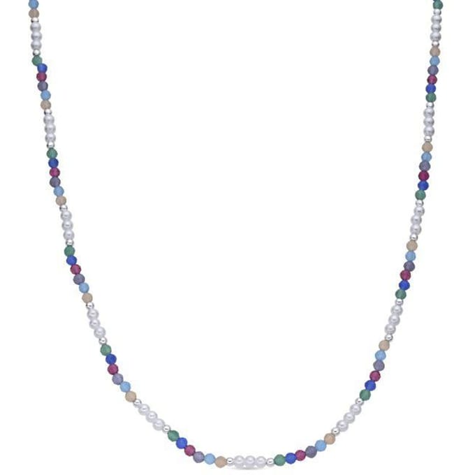 Luxenter Ketting van veelkleurig glas met rhodiumafwerking - Sury