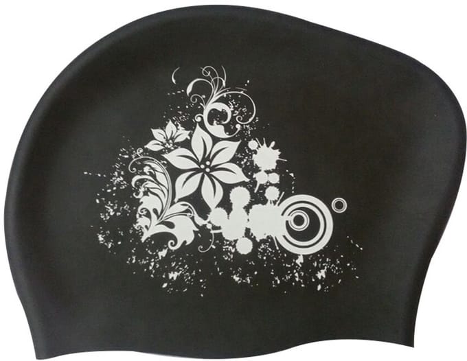 Badmuts voor lang haar Siliconen Zwart/Wit