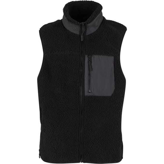 Urban Classics - Sherpa Mouwloos jacket - S - Zwart
