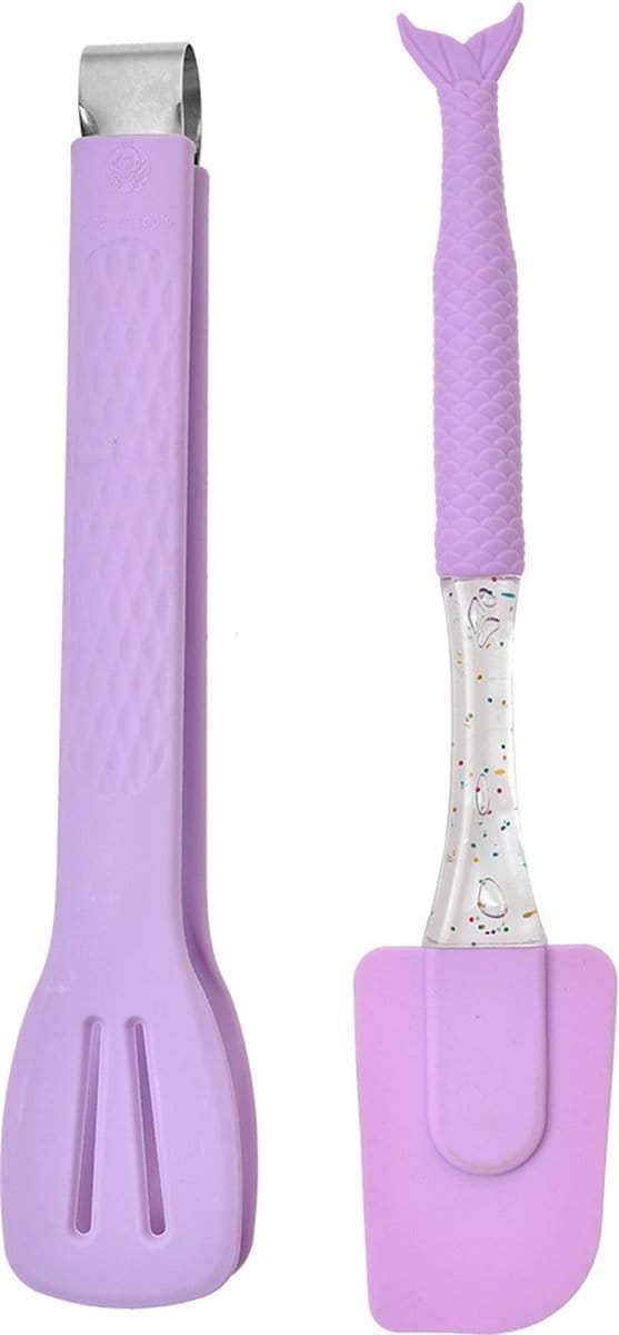 Clayre & Eef Keukengerei set van 2 27x5 / 24x5 cm Paars Kunststof