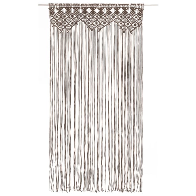 vidaXL - Gordijn - macramé - 140x240 - cm - katoen - taupe