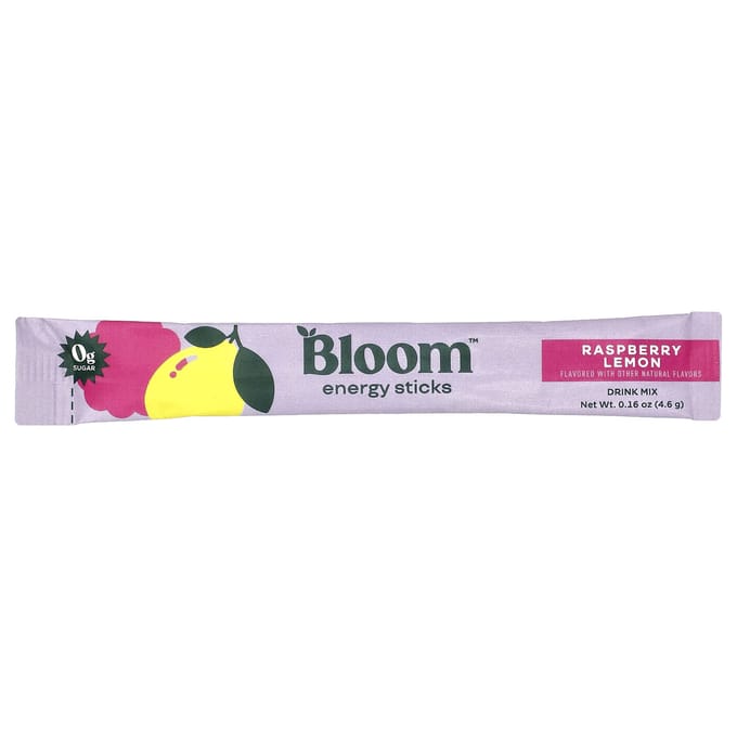 Bloom, Energiesticks, Framboos Citroen, 10 Stickverpakkingen, 4,6g (0,16 oz) Elk white