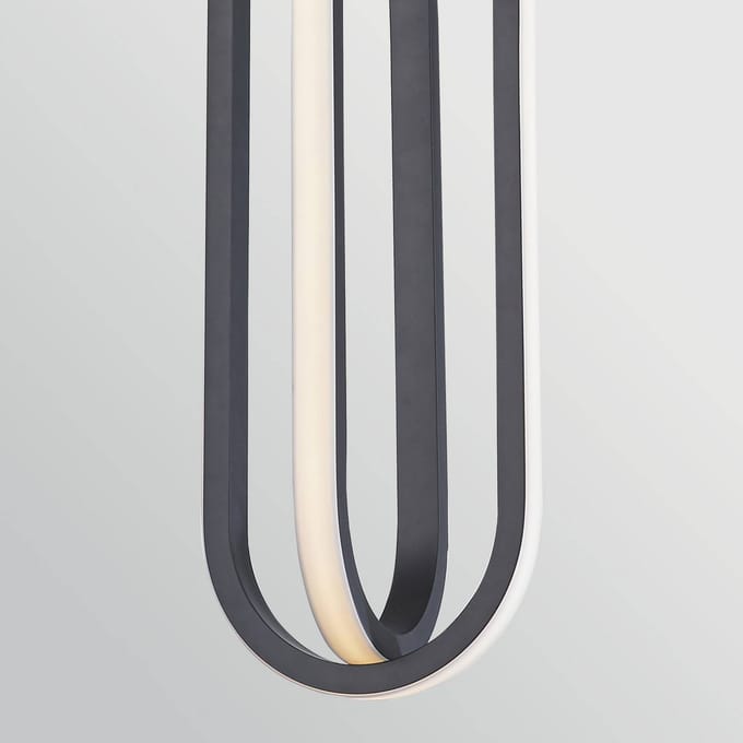 Quintiesse LED hanglamp DENMARK, matzwart, Ø 21 cm, metaal