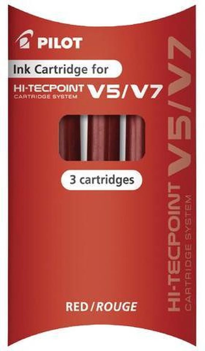 Inktpatroon PILOT begreen Hi-Tecpoint 2237+2238 rood | Set a 3 stuk