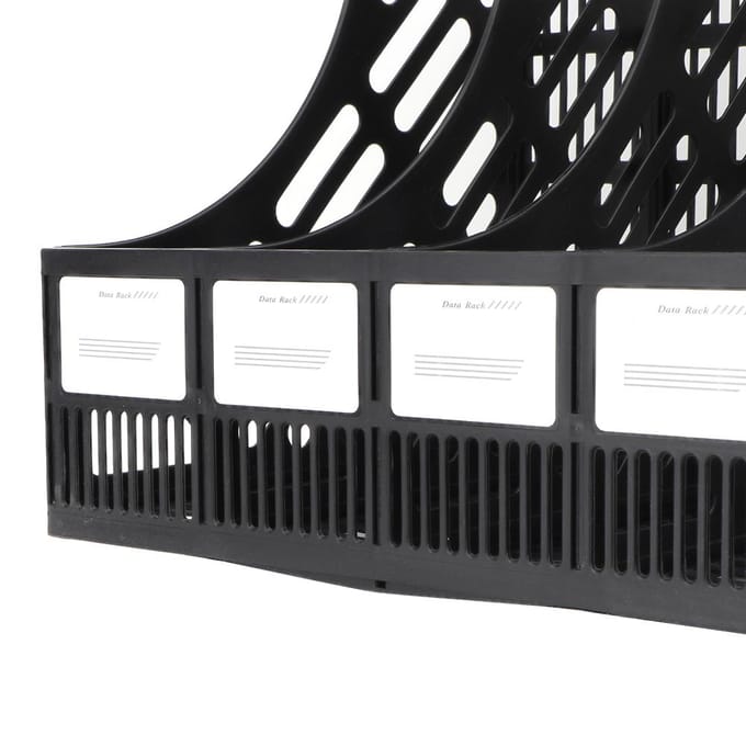 Documentenhouder met 4 vakken, bureau-organizer, kantoorartikelen black