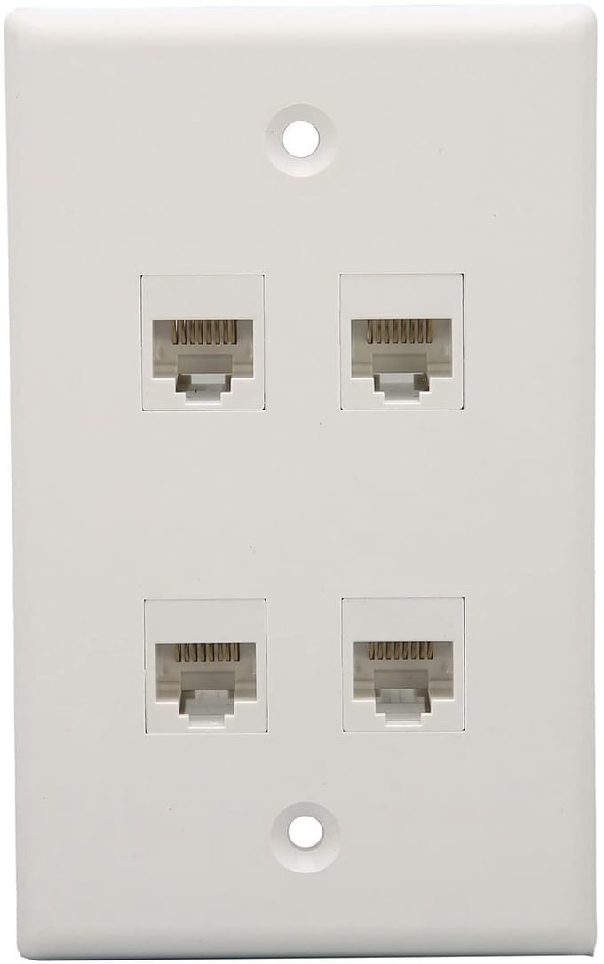 4 Poorten Ethernet Muurplaat Cat6 Keystone Jack RJ45 Inline Koppeling Vrouwelijk Vrouwelijk Wit .