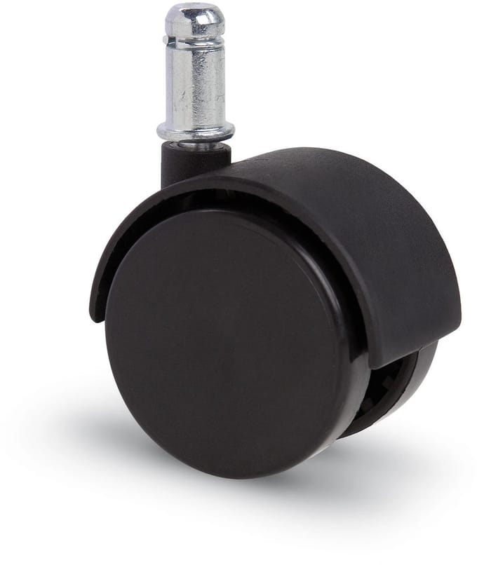Meubelwiel met kap 50mm Nylon dubbel hard met stift 11x22mm