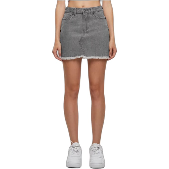 Urban Classics - Heavy Mini Denim Korte rok - Taille, 33 inch - Grijs