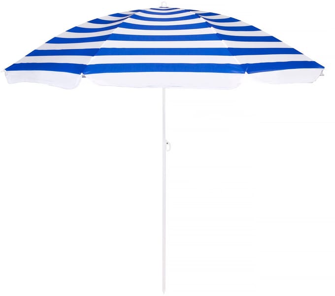 Springos Parasol | Strand Parasol | Parasols | Opvouwbaar | 180 cm | Blauw/Wit