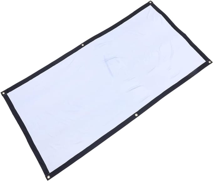 Projectiescherm - Draagbaar Scherm - Films Kijken - Kreukvrij Polyester - 186 x 105 cm - Wit