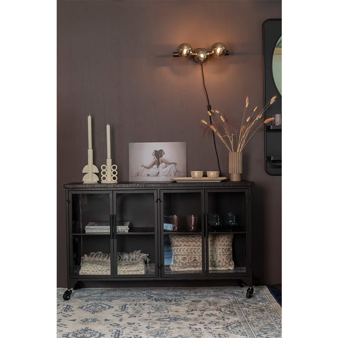 Nesthaus Vitrinekast Bram Zwart 120 x 35 x 75 cm