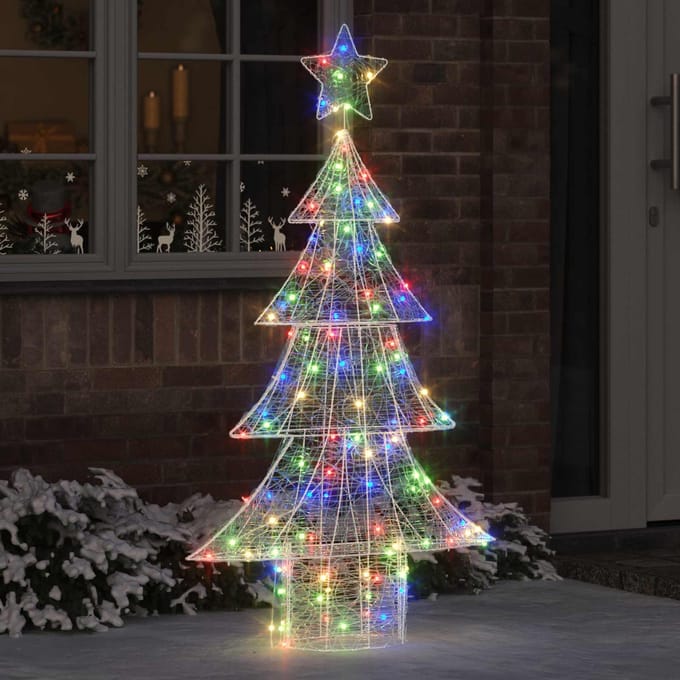 vidaXL Kerstboom 160 LED's Meerkleurig 150 cm Acryl