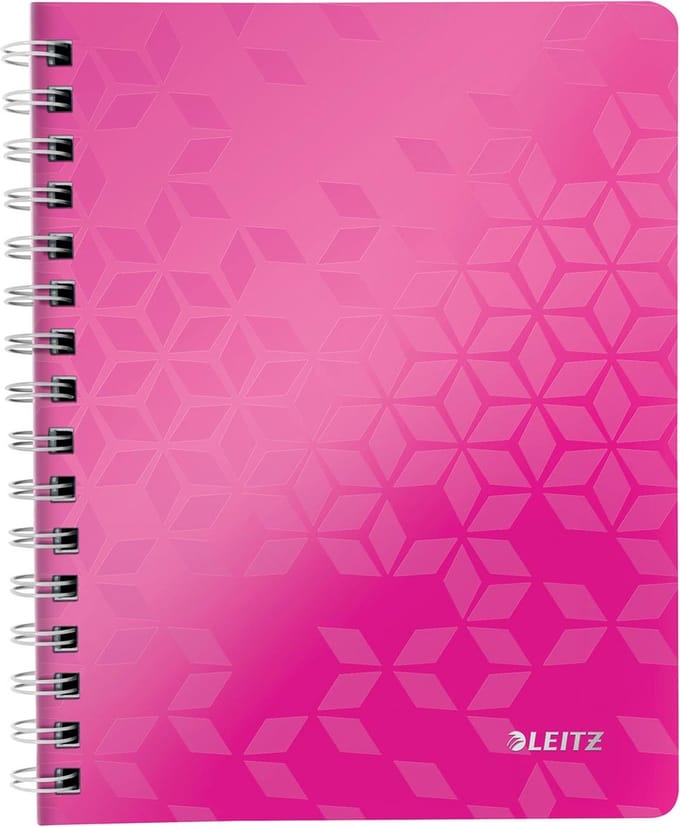 Leitz WOW schrift ft A4, geruit 5 mm, roze 6 stuks