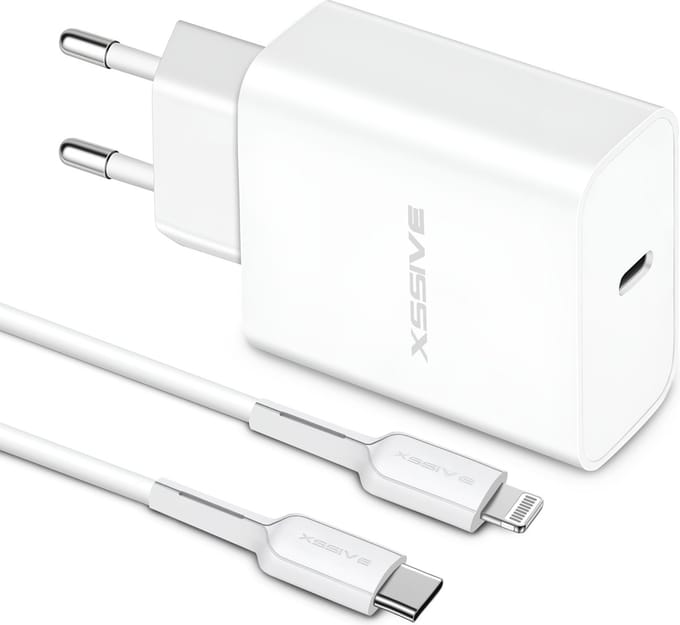 25W Oplader met Lightning Oplaadkabel - 1 Meter - Geschikt voor iPhone Snellader