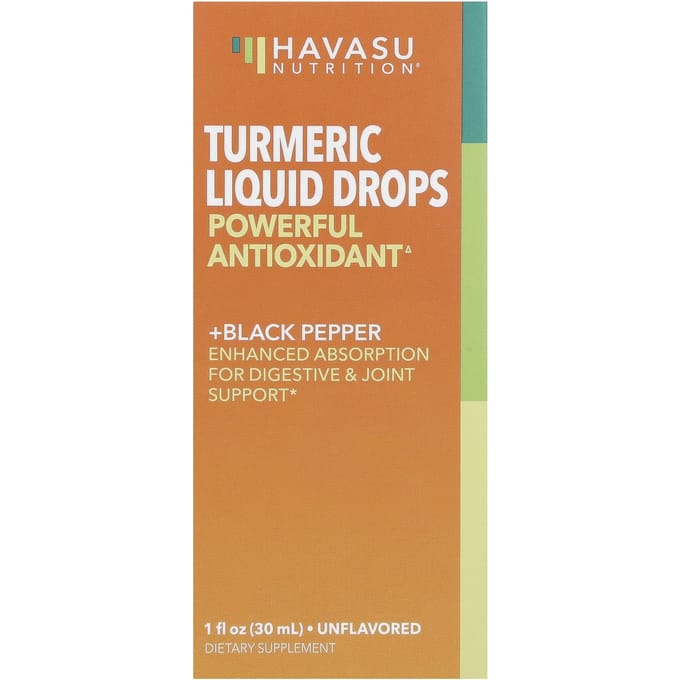 Havasu Nutrition, Gouttes Liquides de Curcuma, Sans Arôme, 1 fl oz (30 ml)