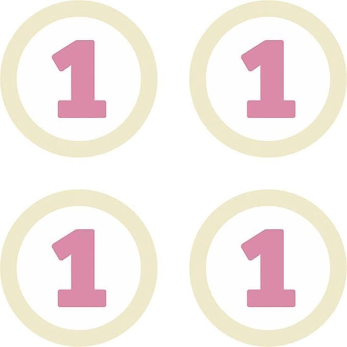 Decoratie Roze 1 Jaar - 4 stuks