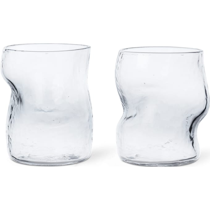 Ferm Living - Dimple glazen set van 2 - transparant