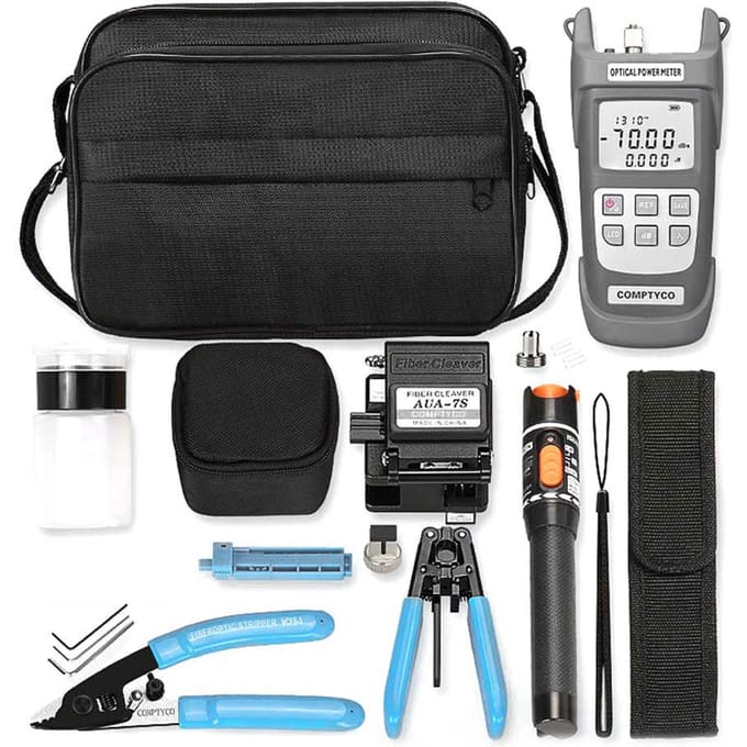 FTTH Glasvezel Cold Shut Tool Kit Multifunctionele glasvezelsplitser Optische vermogensmeter veelkleurig
