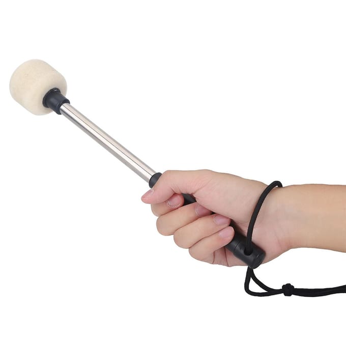 Duurzame Bass Drum Mallet Drumstick met Wolvilt Kop Percussie Marching Band Accessoire beige