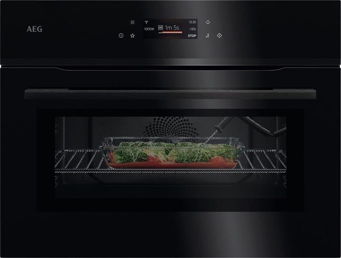 AEG NKK8N621B Compacte Combi Oven met Magnetron 45 cm – TFT Touchscreen – Kerntemperatuursensor – WiFi – Zwart