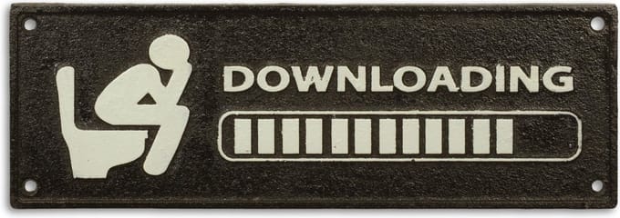 MadDeco - gietijzeren - bordje - downloading - toilet