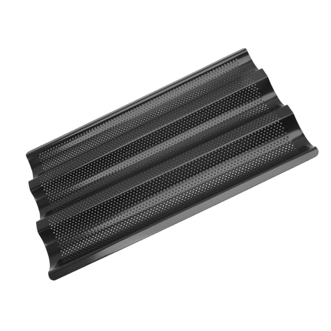 Plaque à Baguette en Acier Inoxydable Forme U Chauffage Uniforme Conception Perforée Moule à Pain Français pour gray