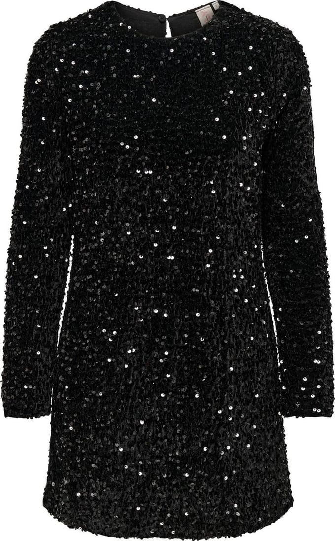 Mini-jurk met pailletten met druppelvormige rugdecolleté, model 'ANIKA'