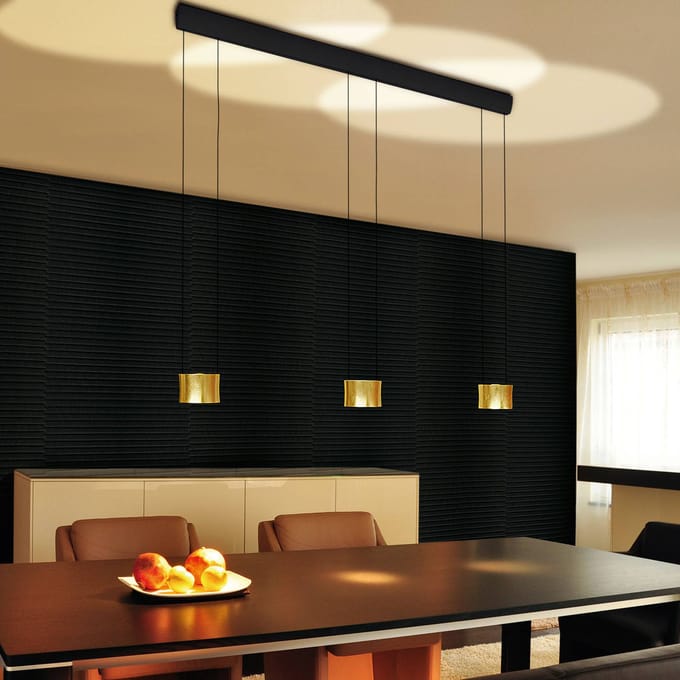 BANKAMP Impulse LED hanglamp 3-lamps goud