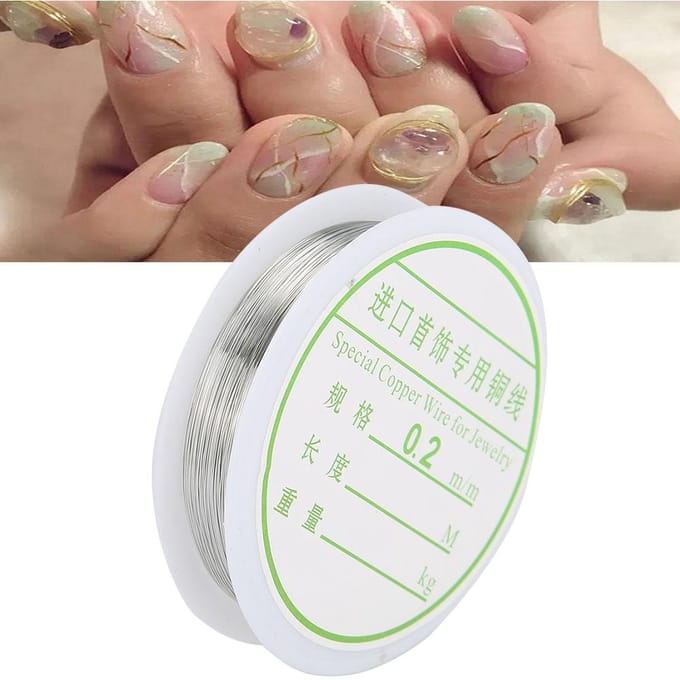 DIY Kralen String Sieraden Accessoires Nail Art Manicure Metaal Koperdraad Draad(Zilver) white