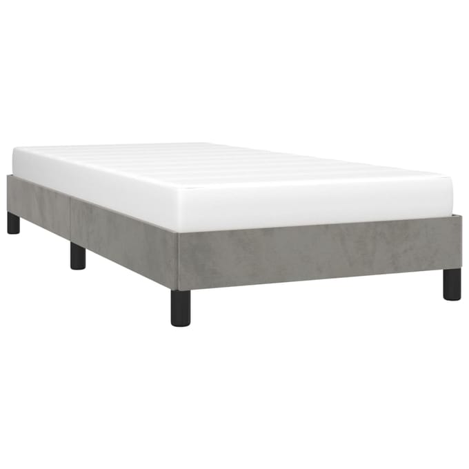 vidaXL - Bedframe - zonder - matras - 80x200 - cm - fluweel - lichtgrijs