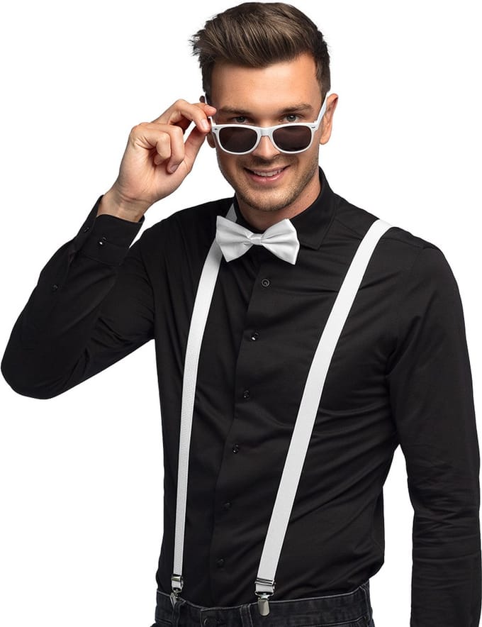 Boland - Set Classic wit Wit - Volwassenen - Unisex - - Black and White