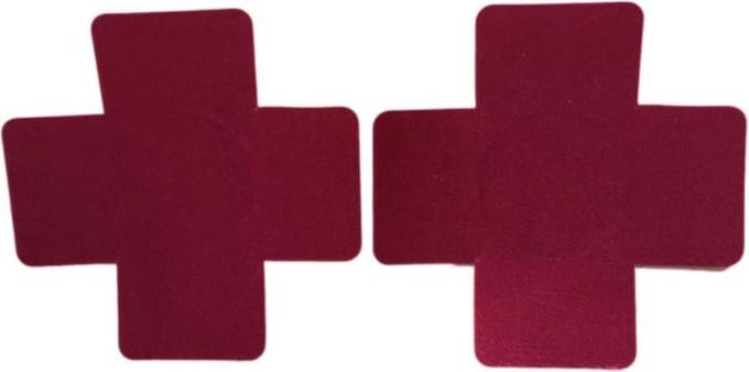 Tepelcover kruis rood | Versiering - Sexy - Sticker