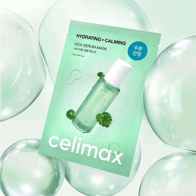 celimax Hydrating + Calming Cica Serum Mask Set 10ea +RANDOM GIFT white