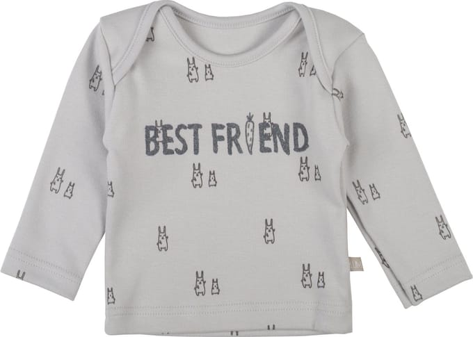 Plum Plum - T-shirt lange mouwen - Bunny - Lichtgrijs