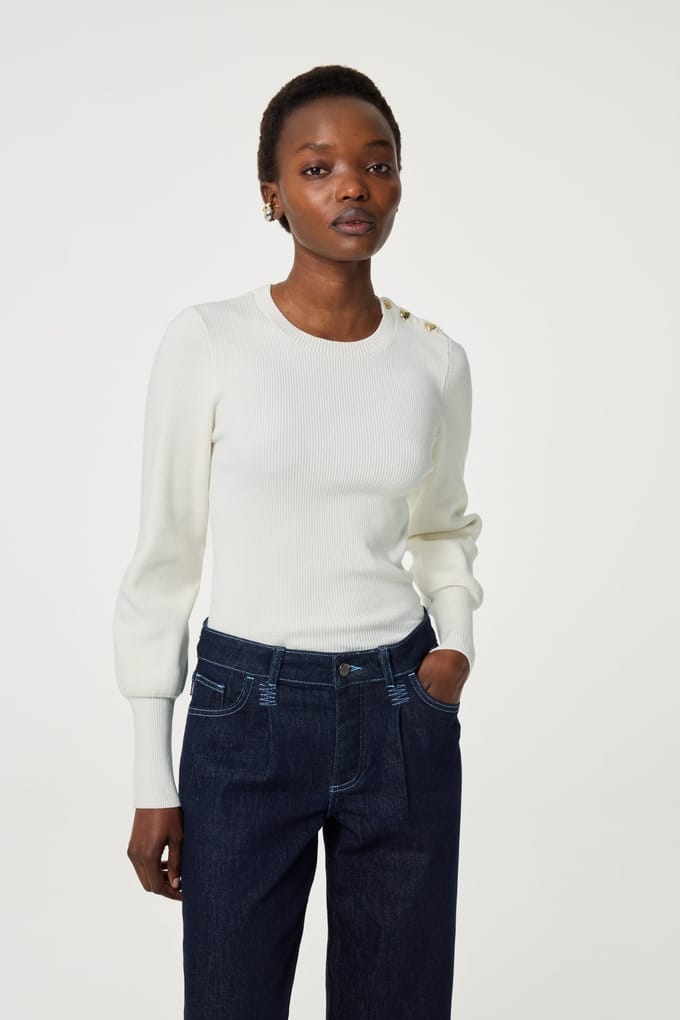Fabienne Chapot Lillian Pullover Cosy White Maat: S | Sweaters Outlet | Dames | Wit
