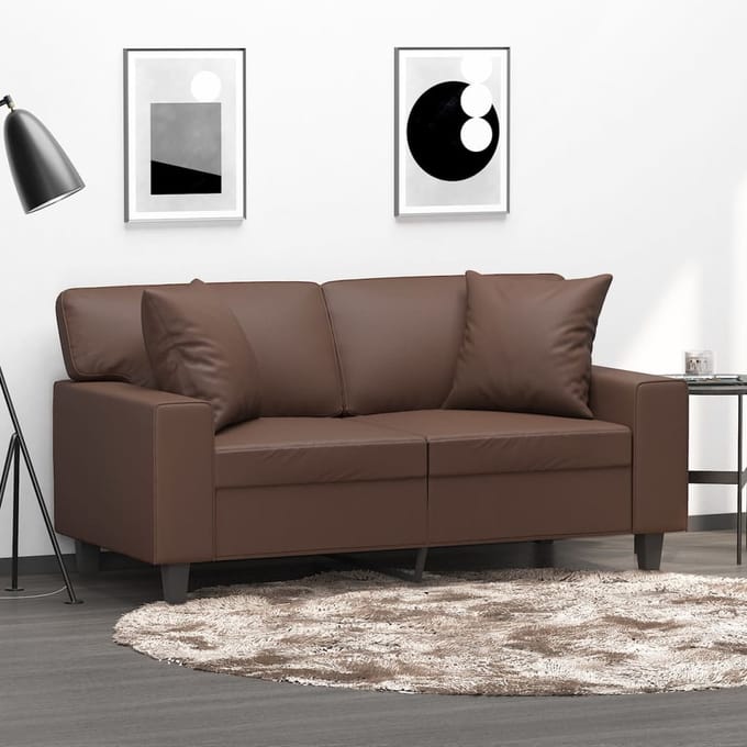 vidaXL - Sierkussens - 2 - st - 40x40 - cm - kunstleer - bruin