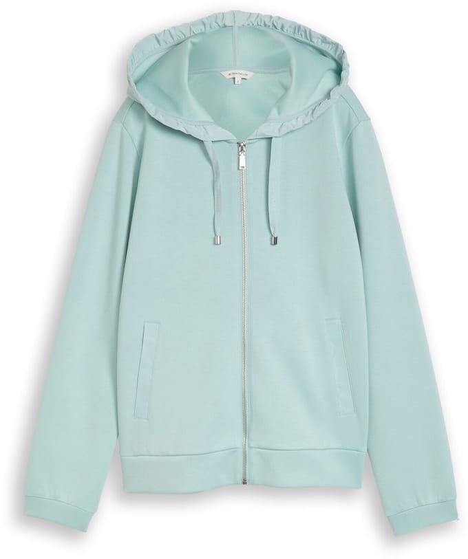 Tom Tailor - Hoodie-sweatjack van scuba - Maat M - blue haze