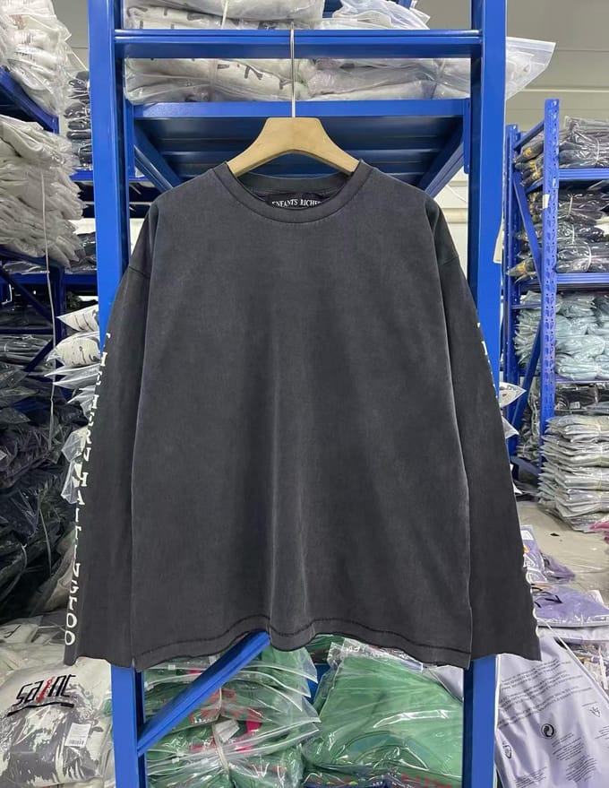 The Hern Haitingtoo Washing Water Long-Sleeved T-Shirt Tide S blue