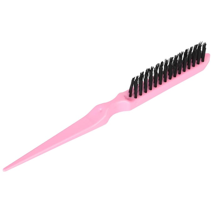 Plastic handvat plaagborstel Reizen Draagbaar Nylon Haar Baardborstel Styling Tool (Roze) pink