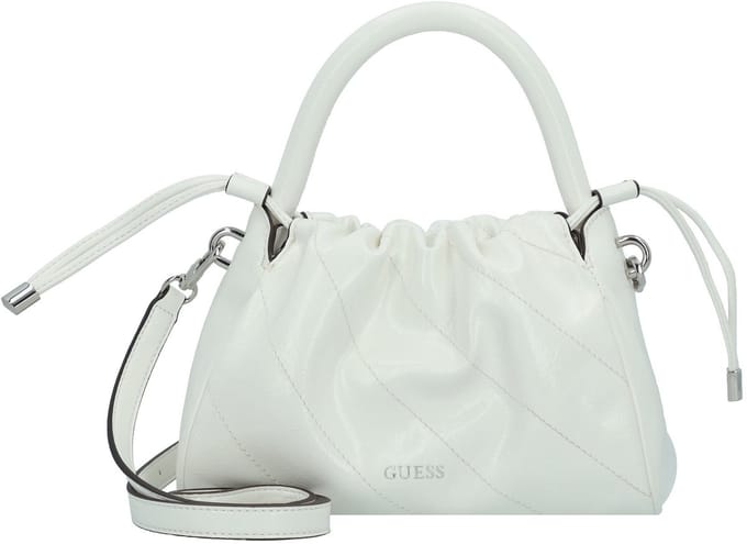 GUESS Schoudertas Amys Drawstring Crossbody White Wit