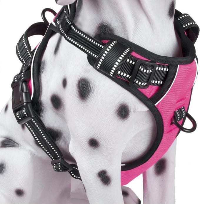 Frenkiez Reflective No Pull Dog Harness, pink, S