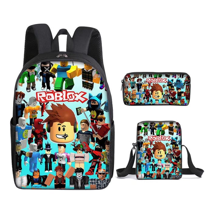 Roblox Student Schooltas Basisschool en Middelbare School Rugzak Modetrend Rugzak Drie Delig Set Backpack