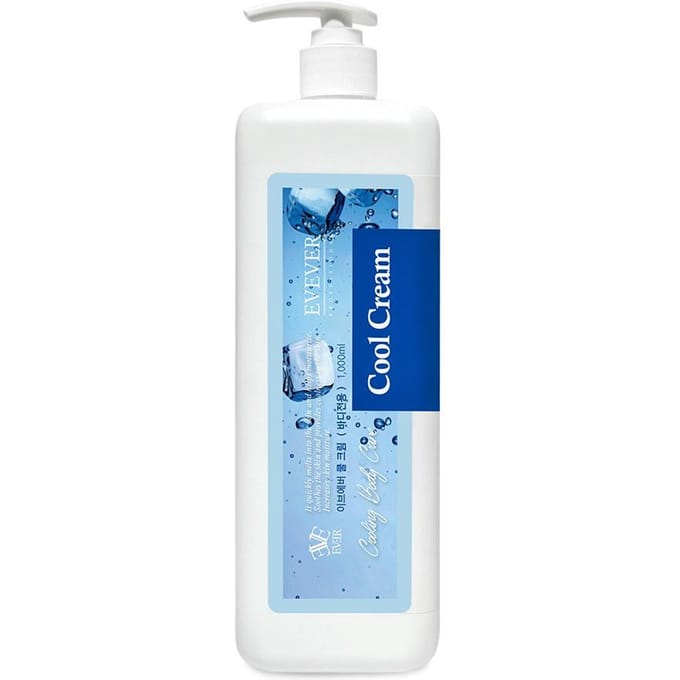 EVEVER Koelcrème 1000ml Lichaamskoeling Kuitzwelling Pijn Massage Koeling Menthol white