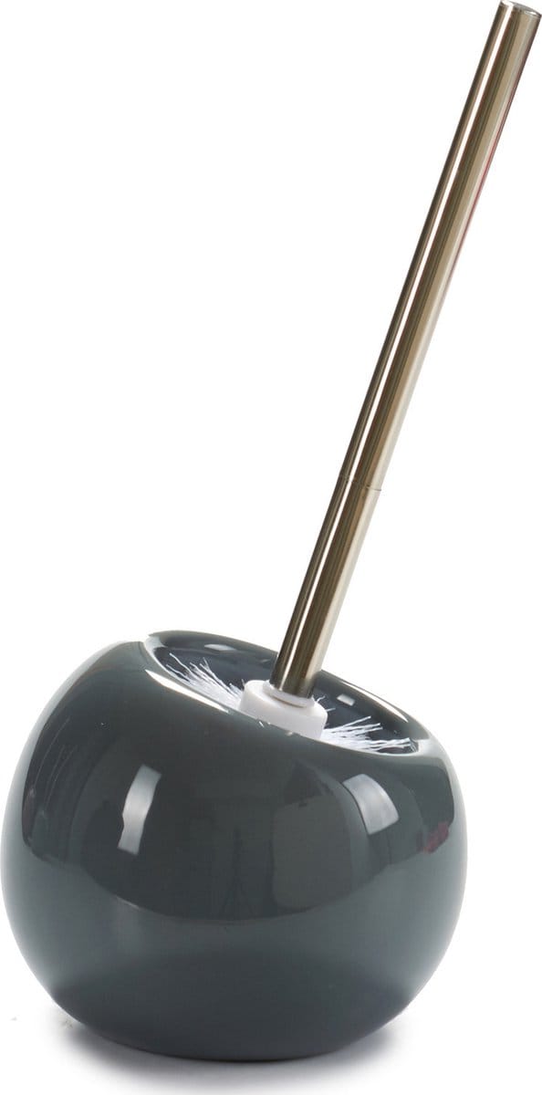 Berilo toiletborstel/wc-borstel van keramiek - donkergrijs - H34 cm