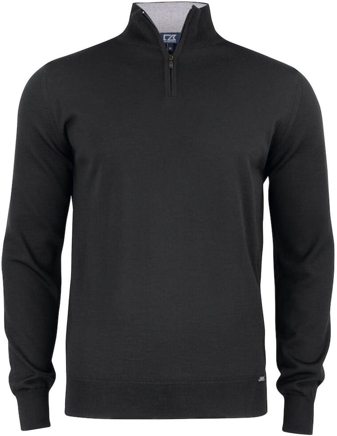 Cutter & Buck Everett HZ Sweater Heren 355420 - Zwart - XS